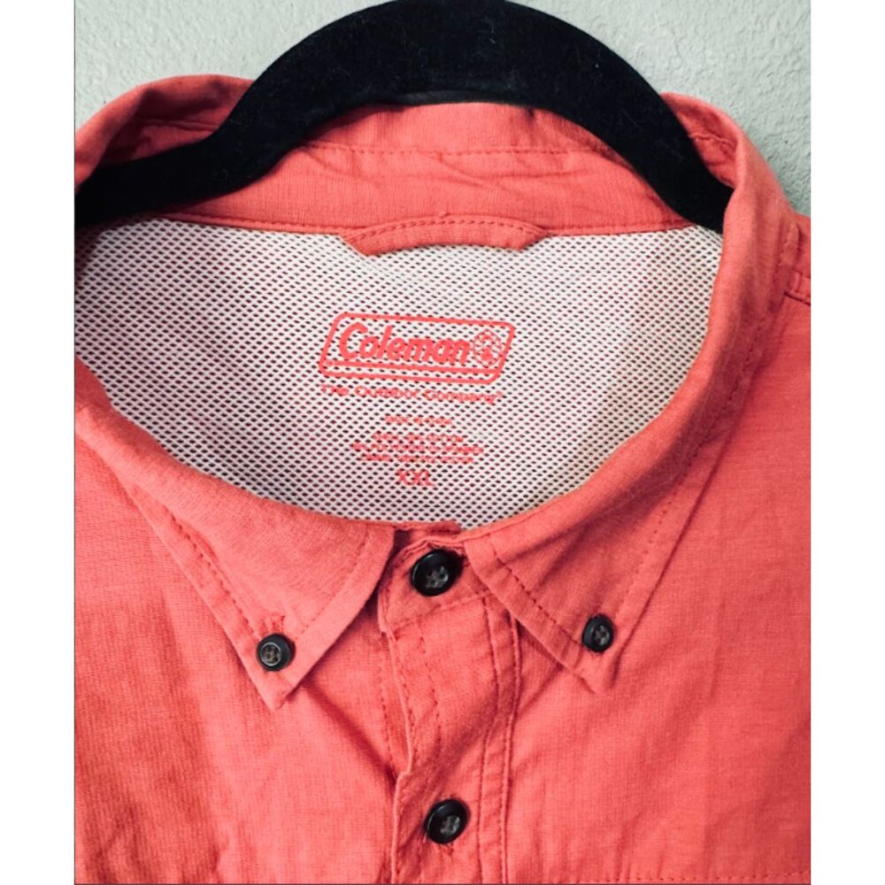 Coleman Utility Performance XXL Vented Hiking Fishing Shirt Salmon Coral - Picture 3 of 10